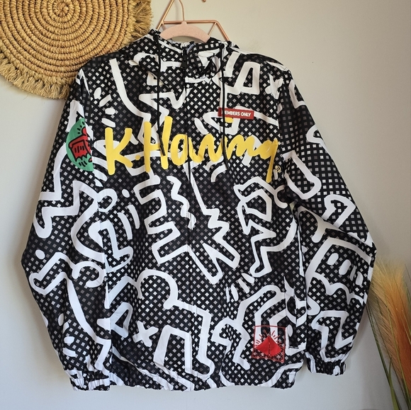 Members Only x K. Haring, New, Full Zip Windbreaker Jacket, Men's Size Small - Picture 11 of 11